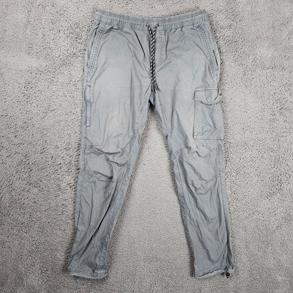 Municipal Sport Utility Gear Mens Small Gray Cargo Jogger Pants Cotton Stretch